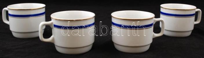 Zsolnay retró bögre (4 db), jelzett, kopott, m:7,5 cm, d:9 cm