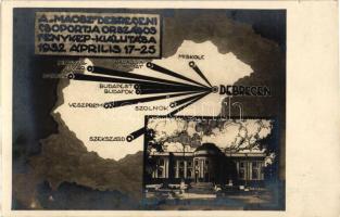 1932 Debrecen, Déri múzeum, A MAOSZ Debreceni Csoportja Országos Fénykép-Kiállítása, meghívó