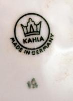 Kahla kompótos tál (2db), matricás, jelzett, kopott, egyiken hajszálrepedés, m:7 cm, d:22,5 cm