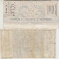 Olaszország 1976. "Banca Cattolica del Veneto" 100L értékű csekk + "Banca Popolare di...