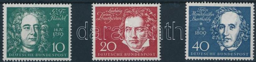 The Bonn Beethoven Hall stamps form the block, A bonni Beethoven-csarnok blokkból kitépett bélyegek