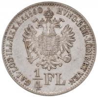 1860B 1/4Fl Ag "Ferenc József" Körmöcbánya (5.32g) T:2
Hungary 1860B 1/4 Florin Ag "...