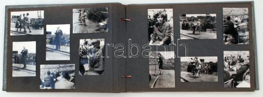 Az egyik budapesti SZÚR (Színészek-Újságírók Rangadója) során készült amatőr fotók, színészekről, énekesekről, 57 db fotó albumba ragasztva, 6x9 cm