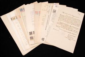 cc 1908 -1925 Vegyes okmánytétel, min. 20db, sok okmánybélyeggel köztük inflációs is