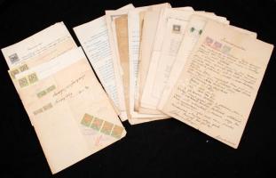 cc 1908 -1925 Vegyes okmánytétel, min. 20db, sok okmánybélyeggel köztük inflációs is
