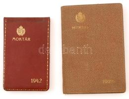 1928, 1942 Bp.IV., Magyar Központi Országos Takarékpénztár zsebnaptára, 2 db