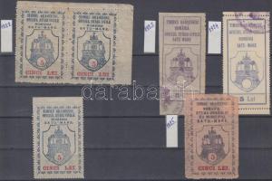 1922-1925 Szatmár-Németi városi illetékbélyeg 6 db