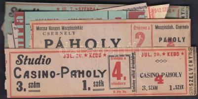 cca 1941-1942 6 db mozijegy (Studio, Rialto, Morzsa, Pátria)