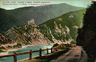 Óvár, Vág völgye, vár; Feitzinger Ede kiadása, No. 636. / castle ruins (EK)