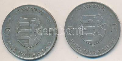 1947. 5Ft Ag "Kossuth" (2x) T:2-,3