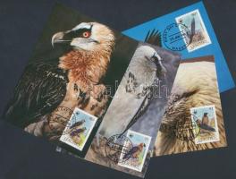 WWF: Bearded Vulture set on 4 CM, WWF: Saskeselyű sor 4 db CM-en
