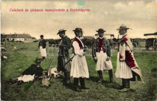 Hortobágy, csikósok és juhászok összejövetele, folklór, Divald Károly (fl)