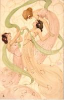 Raphael Tuck & Sons "Connoisseur" Series 2642. litho s: Raphael Kirchner (EK)