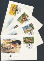 WWF: Gazella sor 4 db FDC-n, WWF Gazelle set 4 FDC