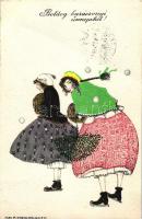 Boldog Karácsonyi Ünnepeket! / Christmas, B.K.W.I. 3121-4. s: Mela Koehler (fa)