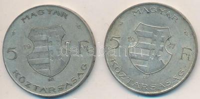 1947. 5Ft Ag "Kossuth" (2x) T:2-,3