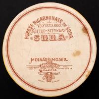 Molnár és Moser Droguisták Ketted-Szénsavas szóda papírdoboza, d: 12 cm, m: 6 cm
