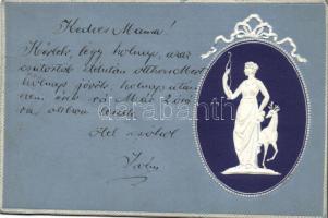 Embossed antique art postcard (fa)