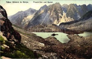 Tátra, Békás tó és Bástya, Cattarino S. utóda, Földes Samu kiadása / lake, mountain