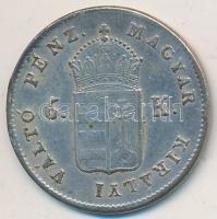 1849NB 6kr Ag T:2-,3 forrasztásnyom Adamo B3