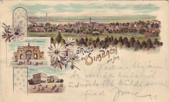 Simbach am Inn mit Bahnhof Litho