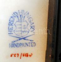 Herendi Viktória mintás falióra, kézzel festett, jelzett, hibátlan, d:28 cm