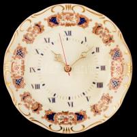 Zsolnay virág mintás falióra, kézzel festett, jelzett, hibátlan, működik, d:25,5 cm