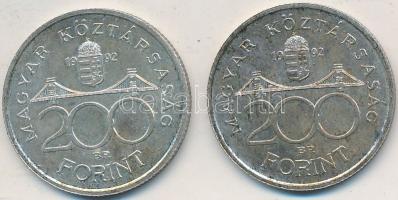 1992. 200Ft Ag "MNB" (2x) T:2,2-