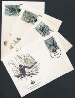 WWF Monkies set 4 FDC WWF: Majmok sor 4 db FDC-n