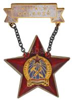 ~1950. "Kiváló Dolgozó" Rákosi-címeres zománcozott fém kitüntetés dísztokban T:2
