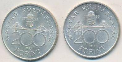 1993. 200Ft Ag "MNB" (2x) T:2,2-
