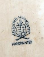 Herendi találkozó juhászok, kézzel festett, jelzett, hibátlan, m:20,5 cm, h:20,5 cm