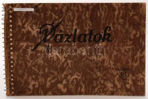 Jelzés nélkül: Vázlatfüzet, "Édesanyának és édesapának", különféle dekoratív, nagyrészt karácsonyi témájú gyerekrajzokkal, vegyes technika, papír, 17×24 ill. 24×17 cm