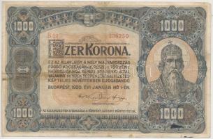 1920. 1000K "Orell Füssli Zürich" T:III fo. Adamo K36