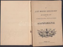 1881 Az Első Magyar Harcos Kar Betegsegélyező és Temetkezési Egylet alapszabályai, 40p