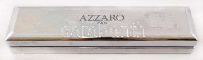 Ezüstszínű és fekete gyöngyökből fűzött gyöngysor, h: 55 cm