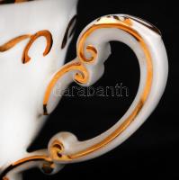 Zsolnay kétfüles csészepár arany kontúrral, 2 db, hibátlan, jelzett