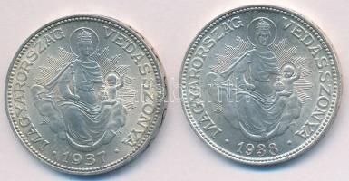 1937-1938. 2P Ag "Madonna" (2x) T:1-,2
Adamo P7