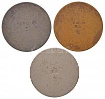 DN "Pénzintézeti Sportegyletek Ligája 1912" (3x) ezüstözött Br, Br és fém díjérem (37mm) T...