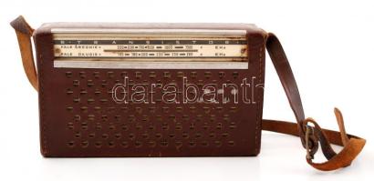 Retró Transistor táskarádió tokban, 17x10x4 cm