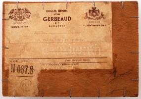 Kugler Henrik Utóda Gerbaud R.T. felmatricázott fa doboz, 22x15x6 cm