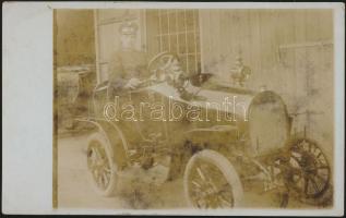 cca 1917 Parancsnoki gépkocsi, fotó, hátulján feliratozva, 9×14 cm