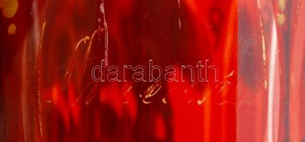 cca 1880  Emlék pohár, különféle festett jelképekkel, "Andenken" felirattal, karcos, nagyo...