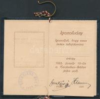 1923 a Technikus Bál érdekes, leckekönyv formájú táncrendje, részben kitöltve