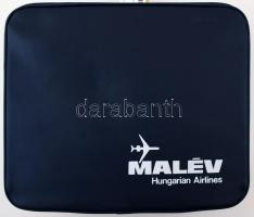 Retró MALÉV bőrönd kék színben, 43x36x15 cm