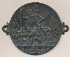 Németország DN "Szent Kristóf" Br jelvény (61x77mm) T:2- Germany ND "St. Christopher" Br badge. "ST. CHRISTOPHER SEI UNS FÜHRER" (61x77mm) C:VF
