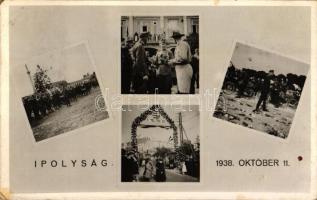 1938 Ipolyság, bevonulás / entry of the Hungarian troops, 'A Szentjobb országjárása' So. Stpl (EK)