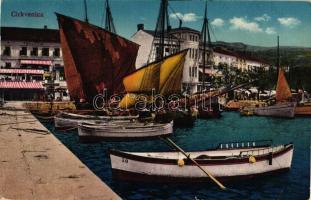 Crikvenica, port, ships, restaurant, cafe (EK)