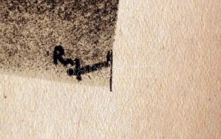 Ruzicskay György (1896-1993): Örvény. Algrafia, papír, jelzett az algrafián, 24,5×18,5 cm