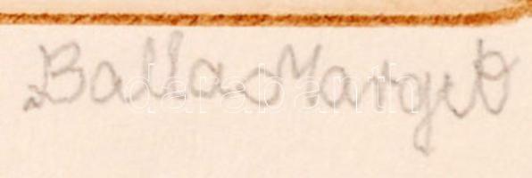 Balla Margit (1947-): Fanfár. Rézkarc, papír, jelzett, 20×13 cm